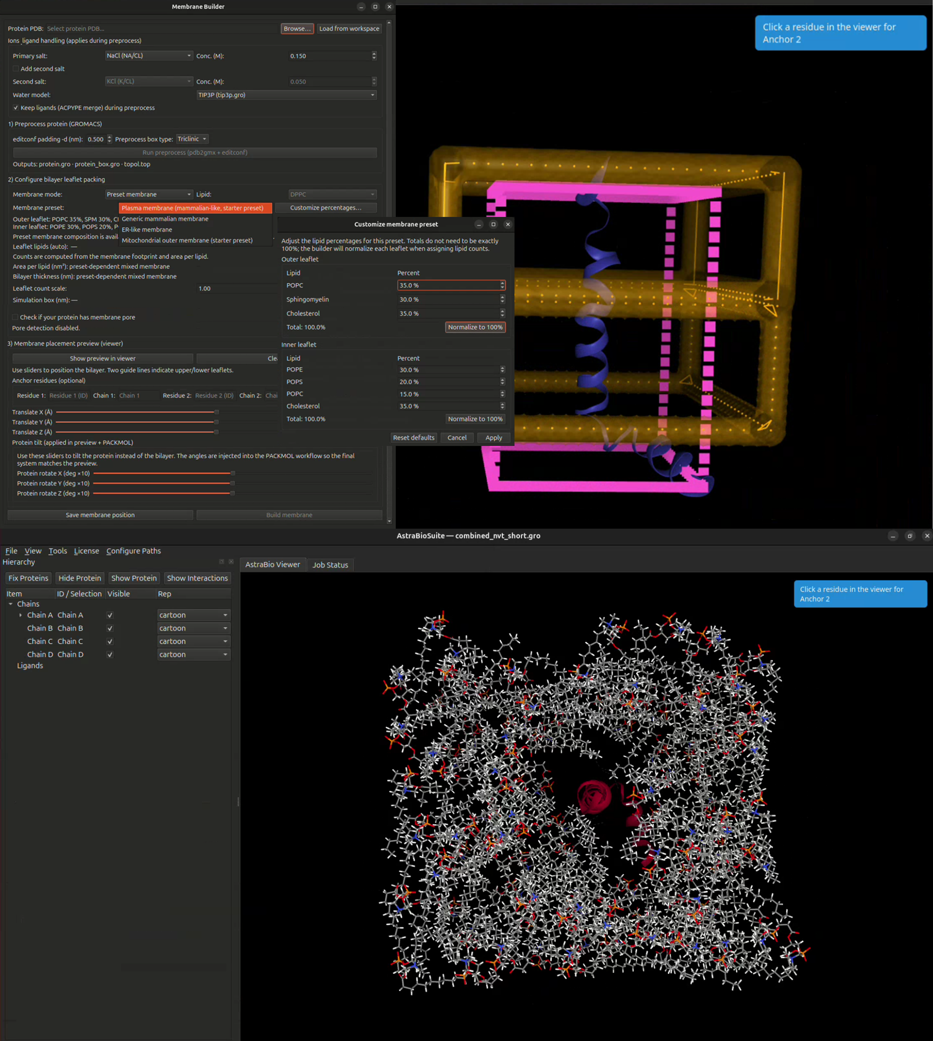 AstraBioSuite Preset Membrane System Workflow